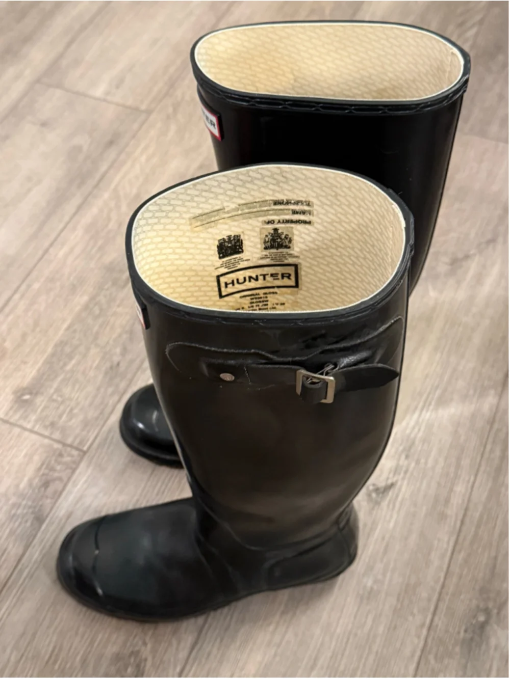 Women's Hunter Original Gloss Rain Boots Black Size 7M / 8W
